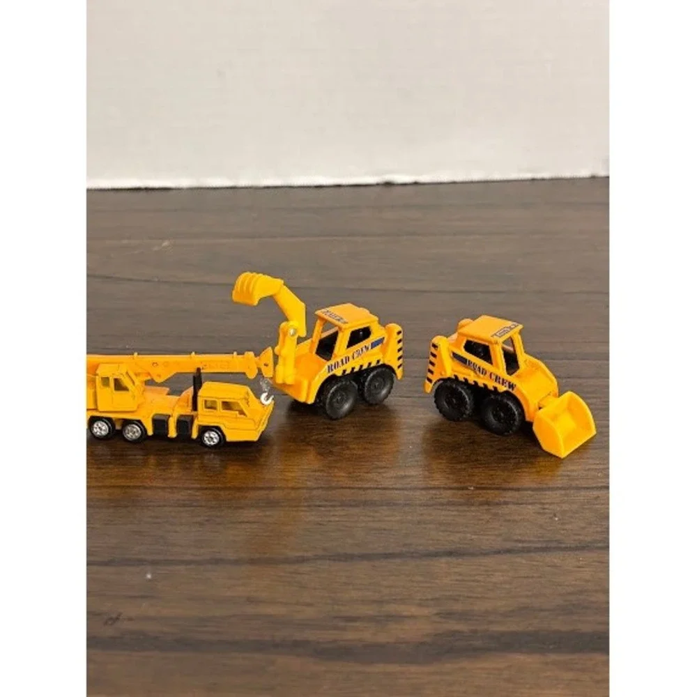 Vintage Tonka Road Crew Diecast Construction Lot Crane Loader Excavator 3pc